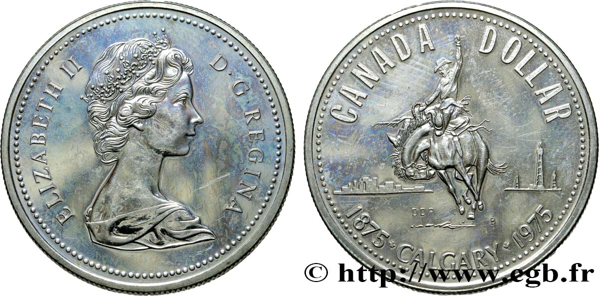 KANADA 1 Dollar centenaire de Calgary 1975  VZ 