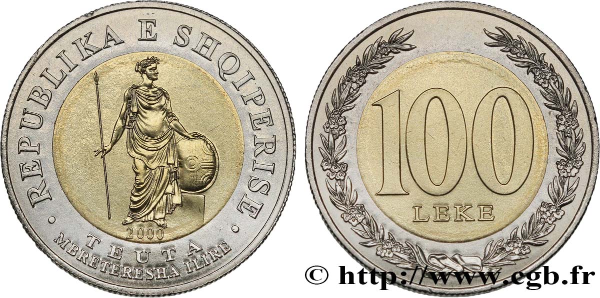 ALBANIA 100 Leke la reine illyrienne Teuta 2000  MS 