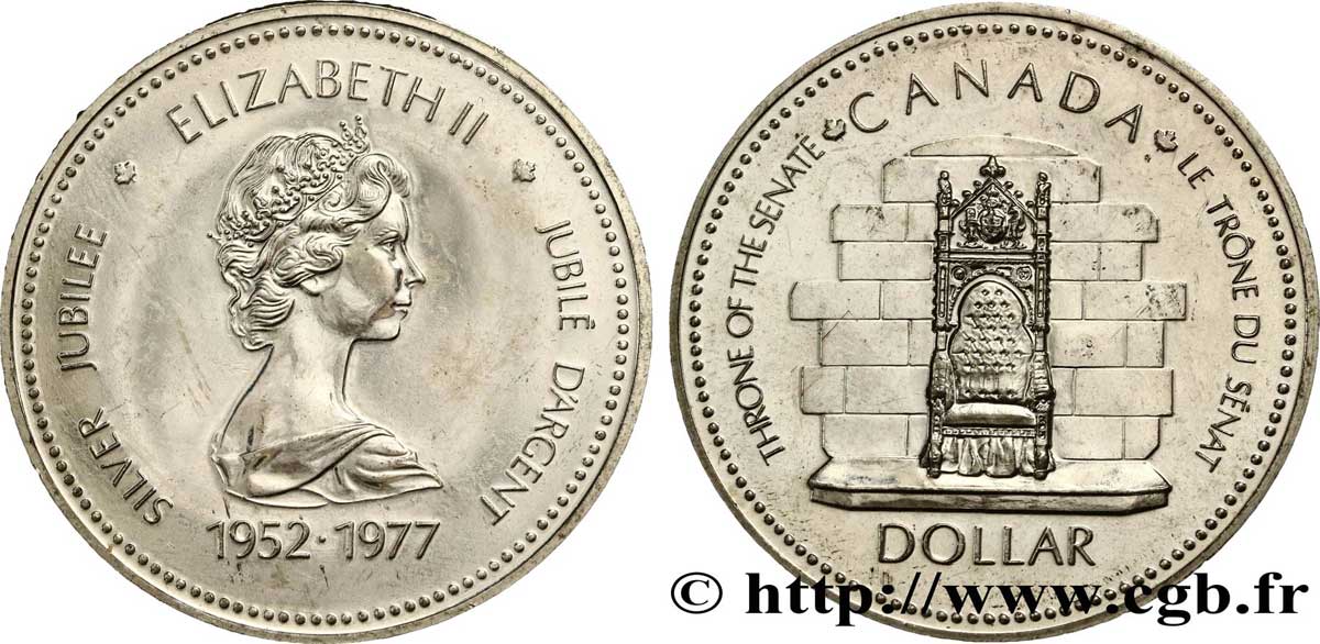 CANADA 1 Dollar Jubilé d’Elisabeth II 1977  AU 