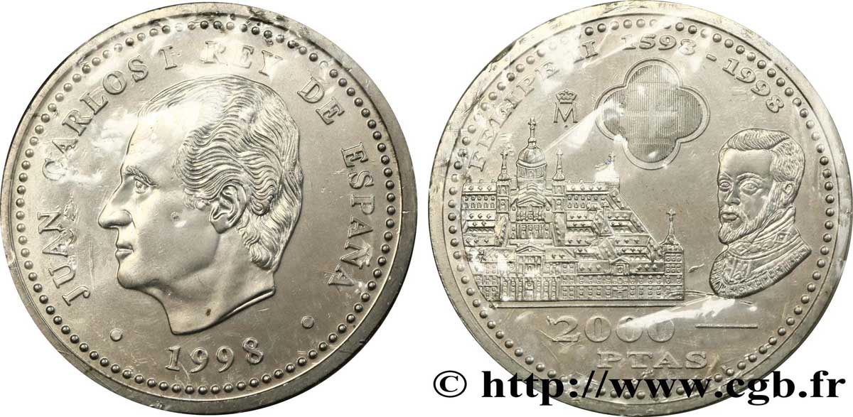 SPAIN 2000 Pesetas 400 ans de la mort de Philippe II 1998  MS 