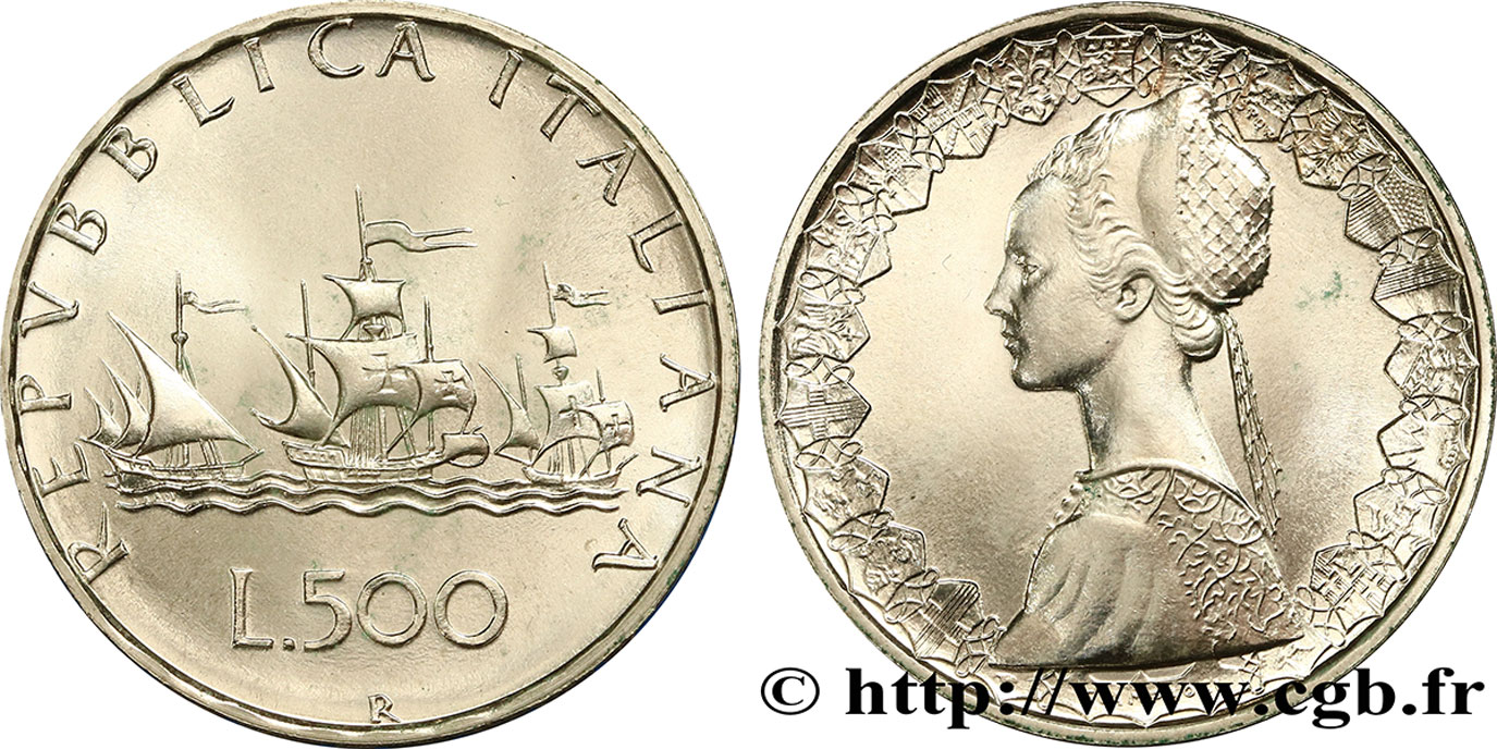 ITALY 500 Lire “caravelles” 1983 Rome MS 