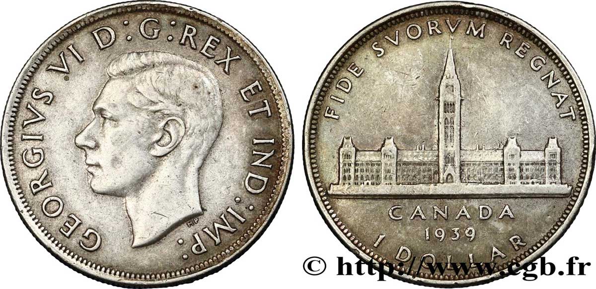 CANADA 1 Dollar Georges VI / visite royale au parlement 1939  BB 