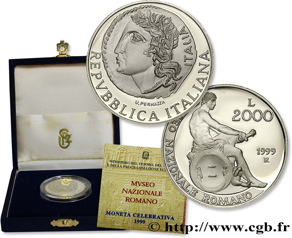 ITALY 2000 Lire Proof Musée National Romain 1999 Rome - R MS 