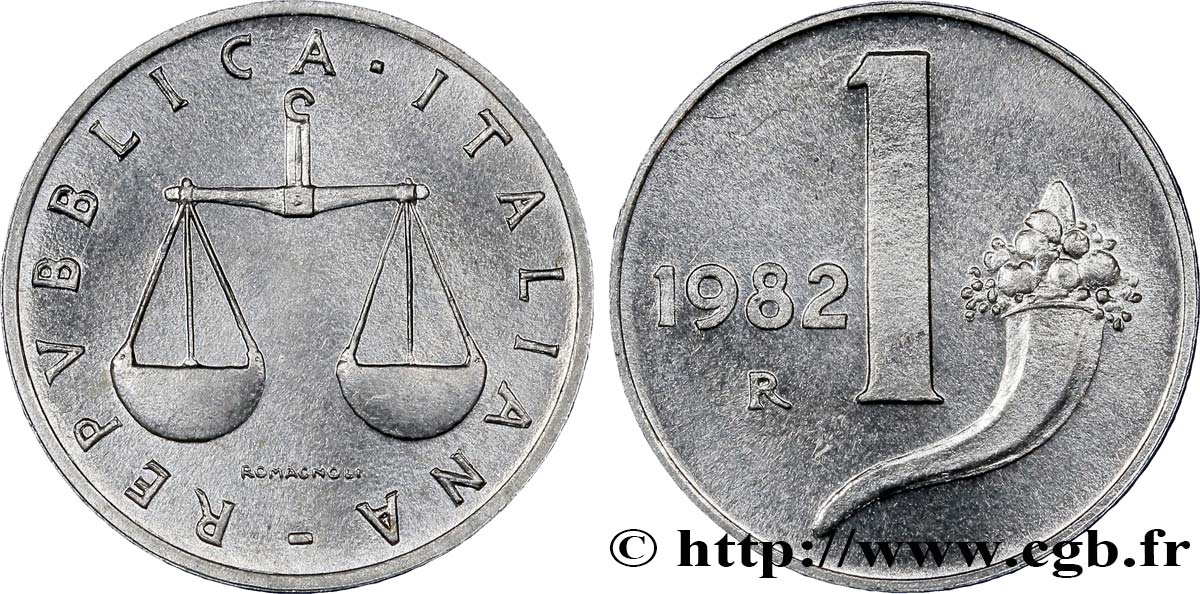 ITALY 1 Lira 1982 Rome - R MS 