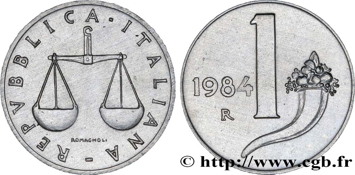 ITALY 1 Lira 1984 Rome MS 