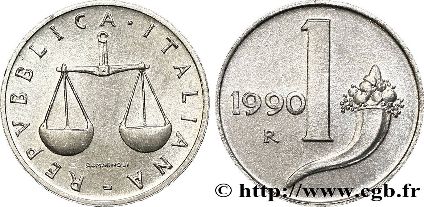 ITALY 1 Lira 1990 Rome - R MS 