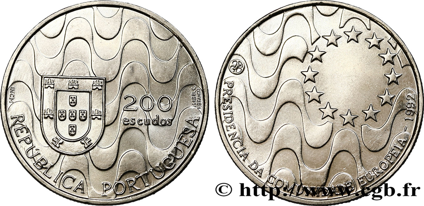 PORTUGAL 200 Escudos présidence de l’Union Européenne 1992  EBC 