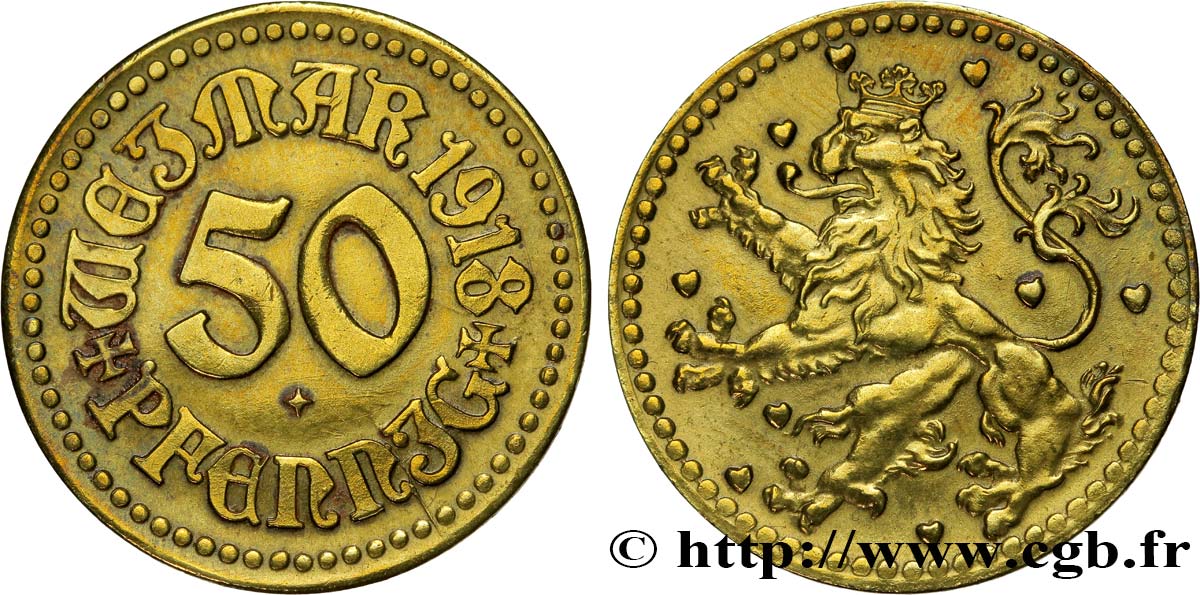 GERMANY - Notgeld 50 Pfennig Weimar (WEJMAR) 1918  XF 