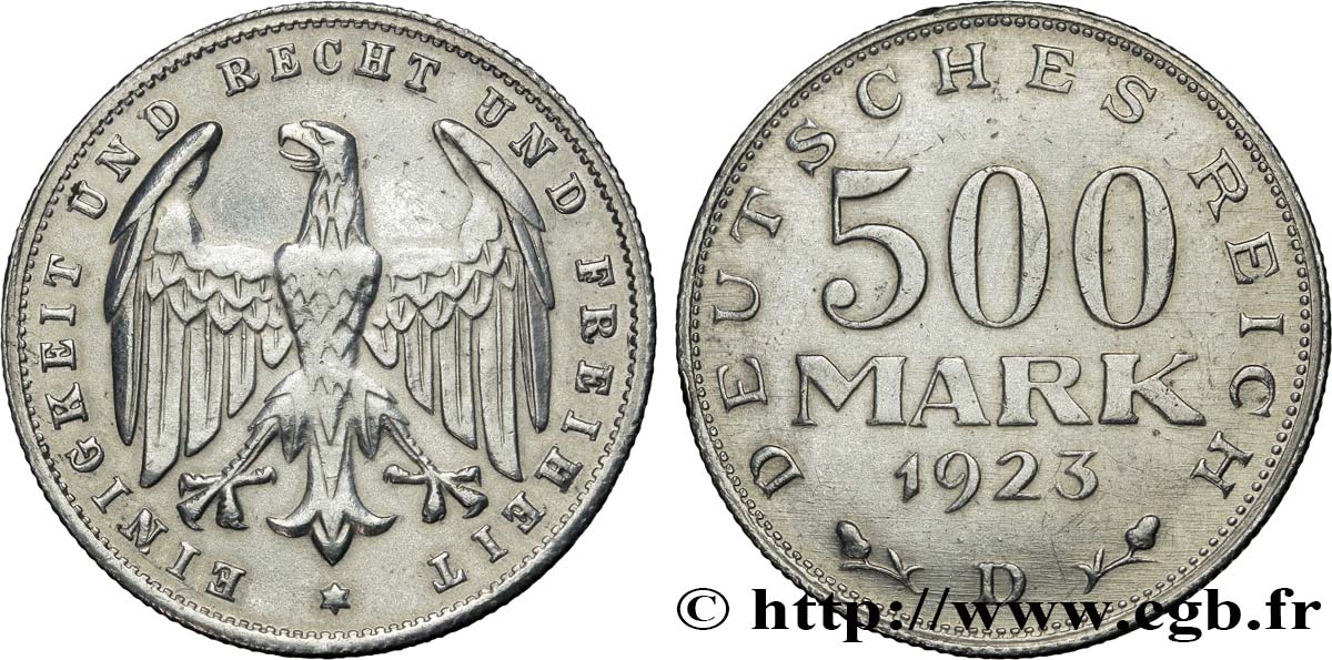 DEUTSCHLAND 500 Mark aigle 1923 Berlin SS 