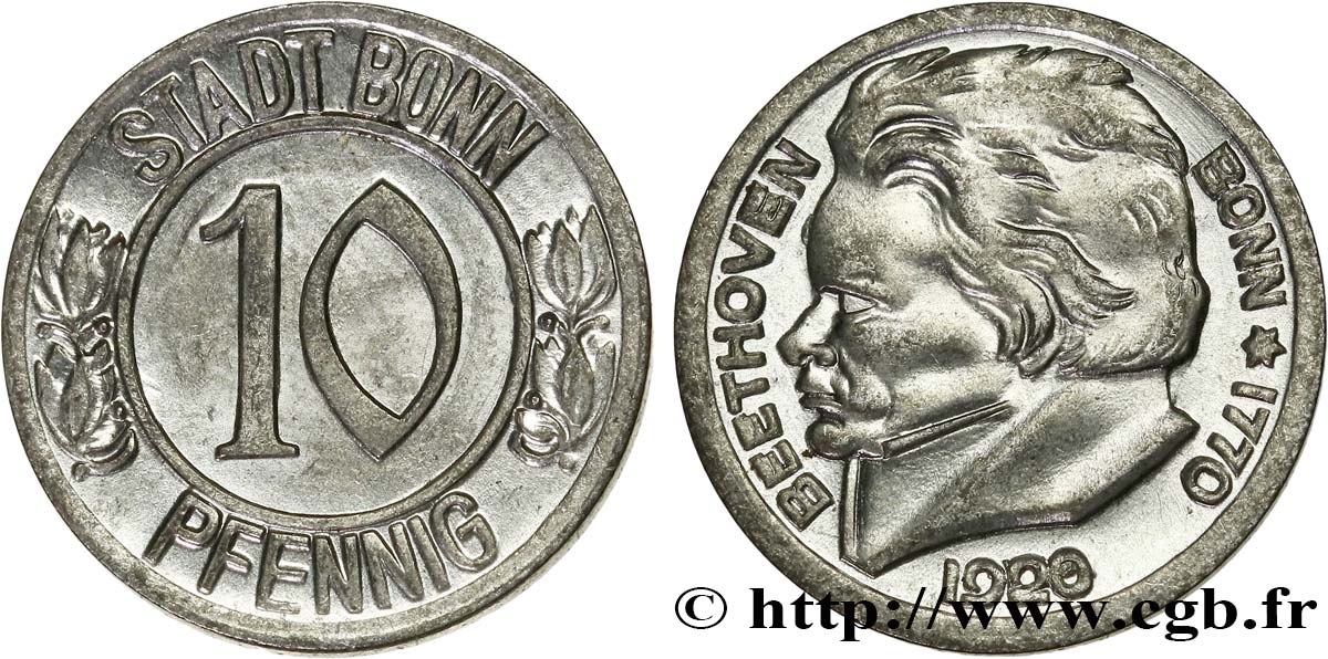ALLEMAGNE - Notgeld 10 Pfennig Bonn 1920  SPL 