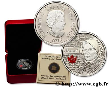 CANADá
 4 Dollars Proof Laura Secord 2013  FDC 
