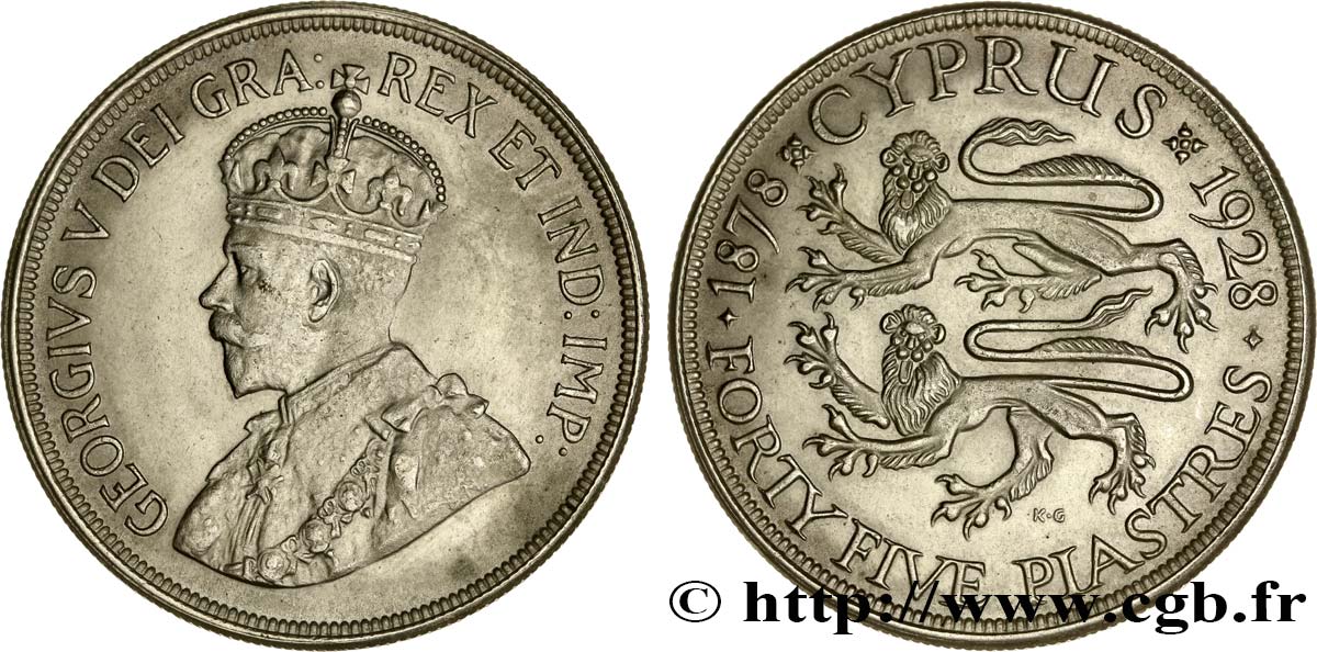 CIPRO 45 Piastres Georges V 1928  BB 