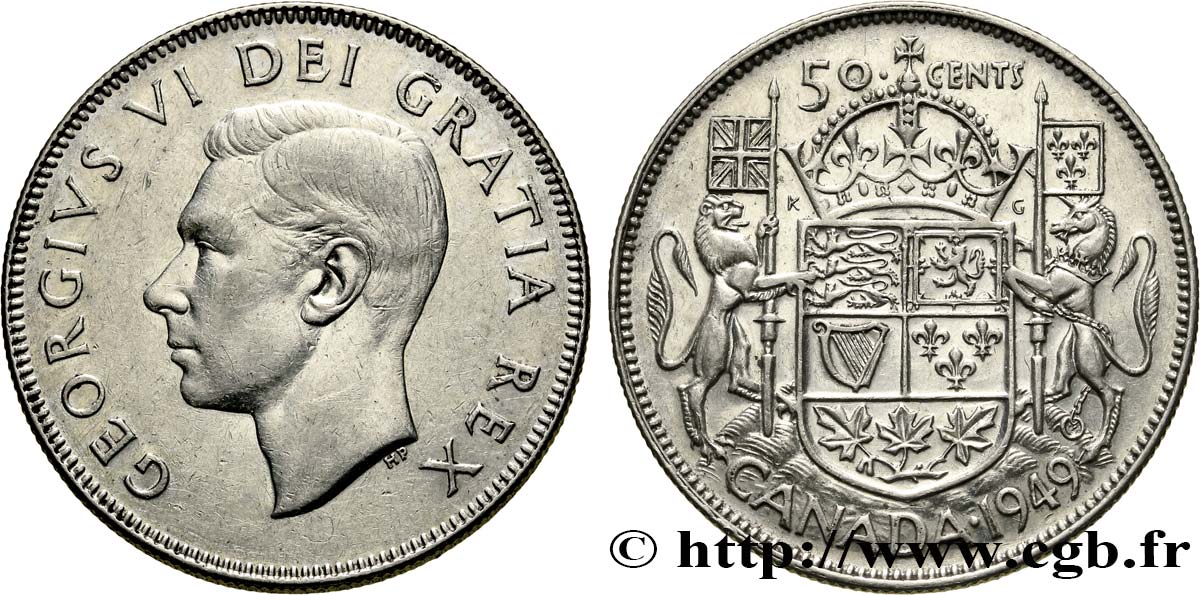 CANADA 50 Cents Georges VI 1949  AU 