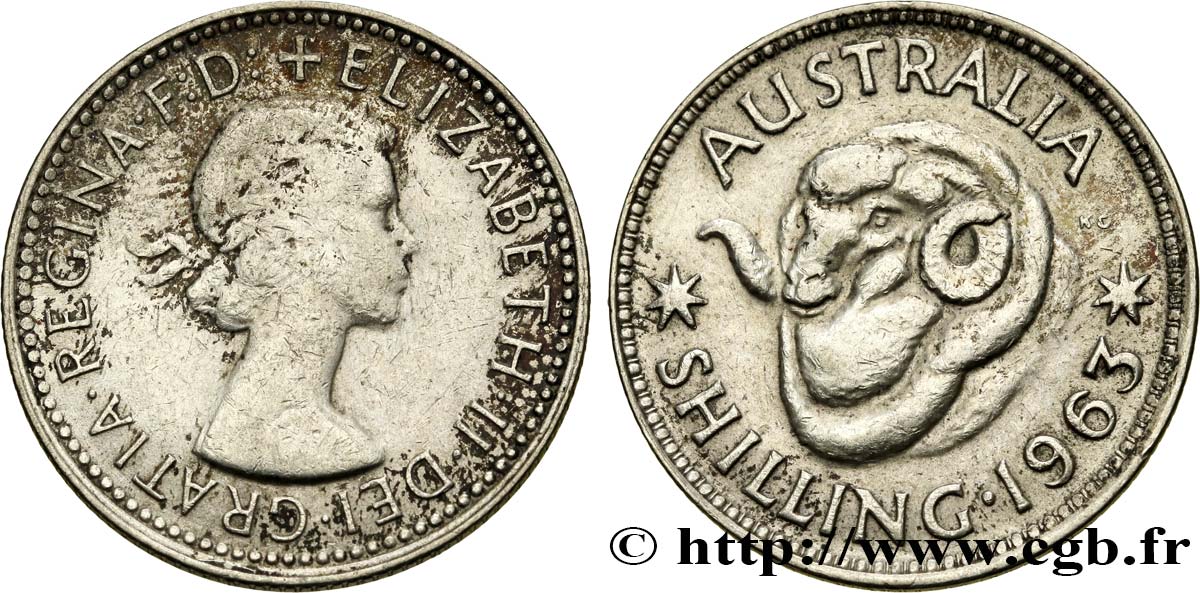 AUSTRALIA 1 Shilling 1963  BC+/MBC 