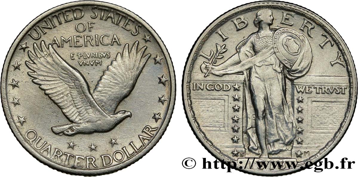 STATI UNITI D AMERICA 1/4 Dollar Liberty 1918 San Francisco BB 