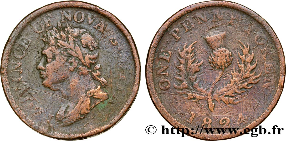 CANADA 1 Penny Token Nova Scotia  1824  B 