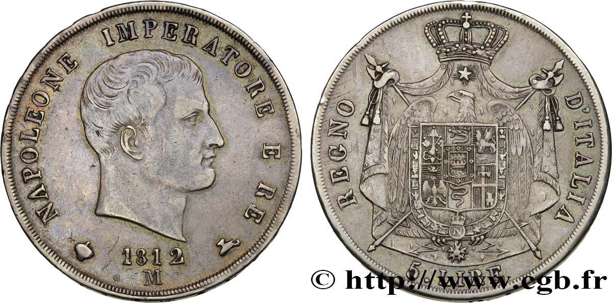 Coin 5 Lire Italy 1812 Napoleone Reproduction