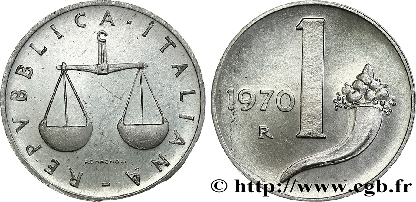 ITALY 1 Lira 1970 Rome - R MS 