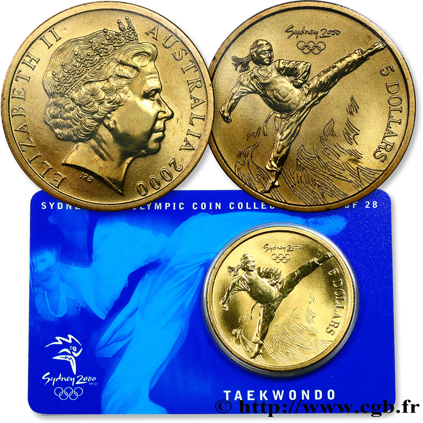 AUSTRALIA 5 Dollars J.O. de Sydney : taekwondo 2000  MS 