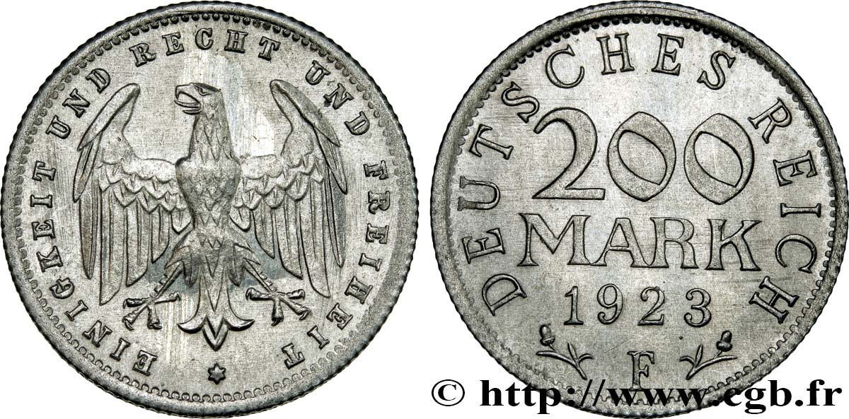 ALEMANIA 200 Mark aigle 1923 Stuttgart EBC 