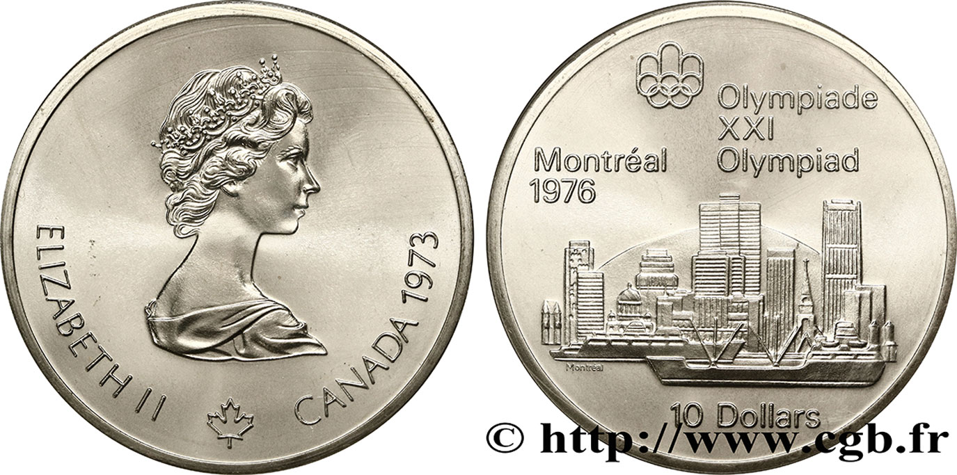 CANADá
 10 Dollars JO Montréal 1976 “skyline” de Montréal 1973  SC 