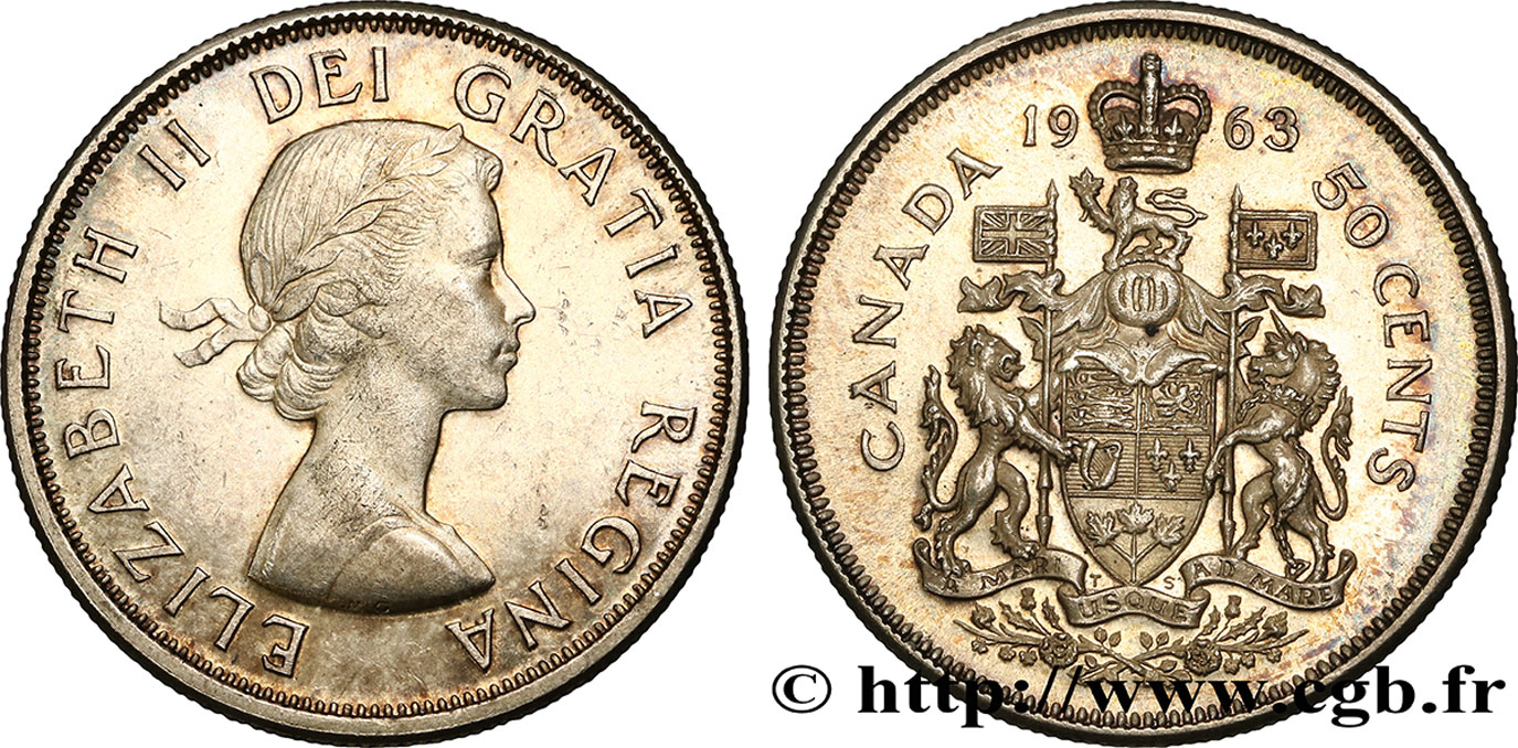 CANADá
 50 Cents Elisabeth II 1963  SC 