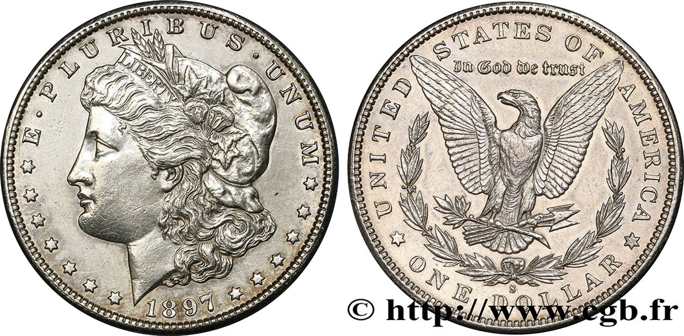 UNITED STATES OF AMERICA 1 Dollar type Morgan 1897 San Francisco AU 