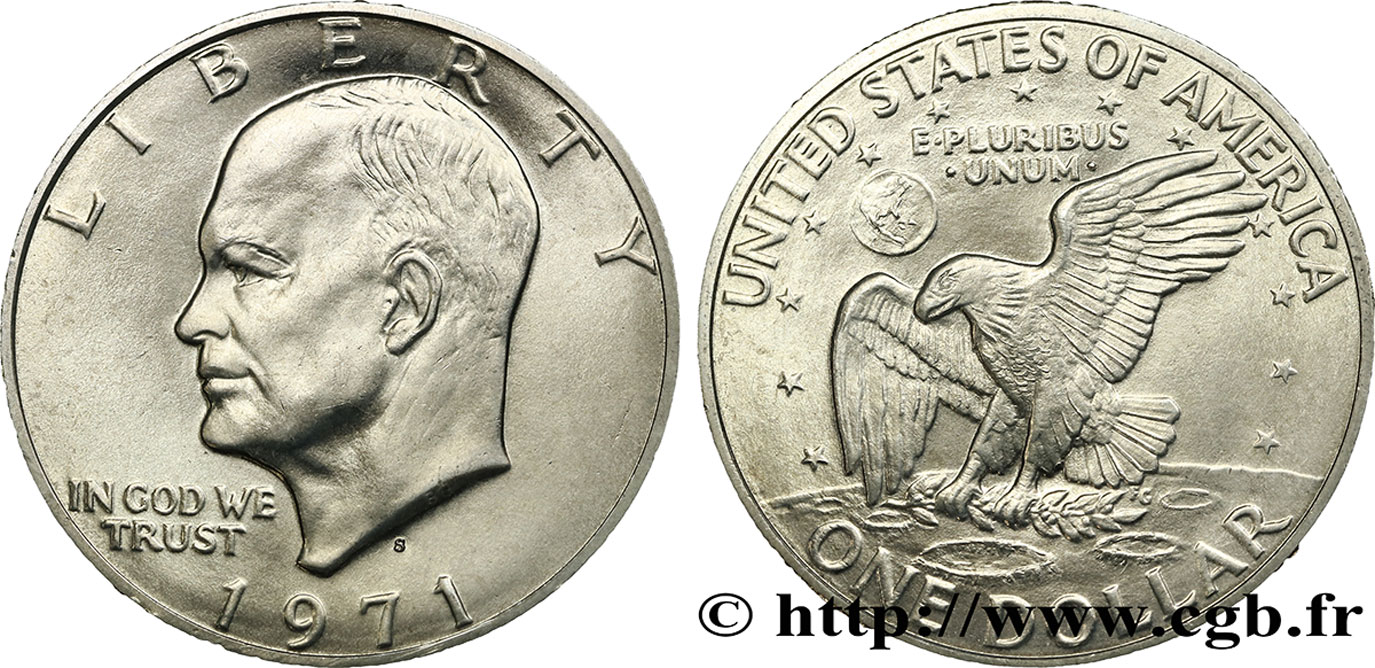UNITED STATES OF AMERICA 1 Dollar Eisenhower 1971 San Francisco - S MS 