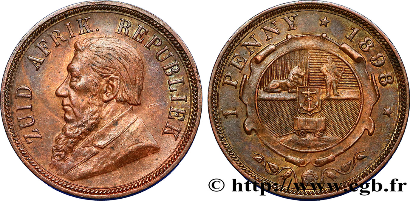 SüDAFRIKA 1 Penny président Kruger 1898  VZ 