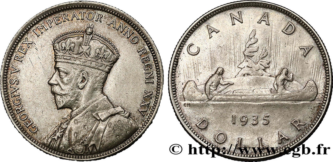 KANADA 1 Dollar Georges V jubilé d’argent 1935  fVZ 