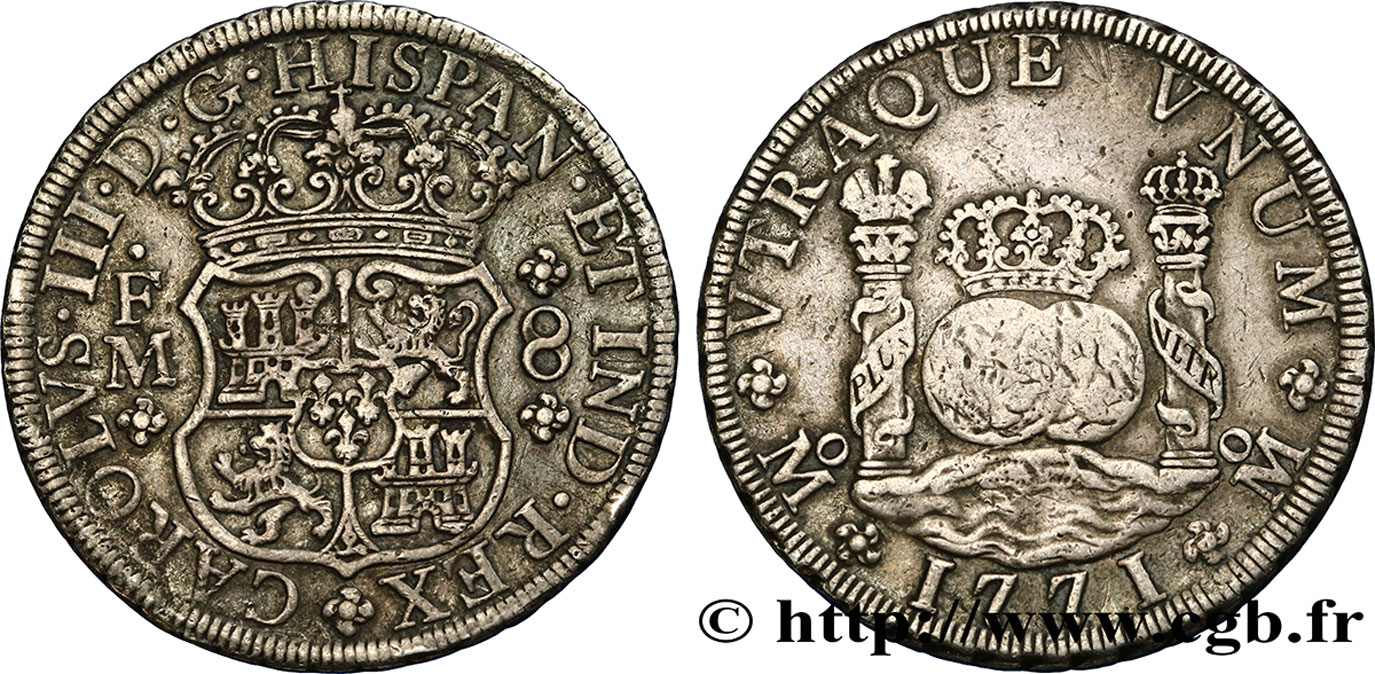 MEXICO 8 Reales Charles III 1771 Mexico XF 