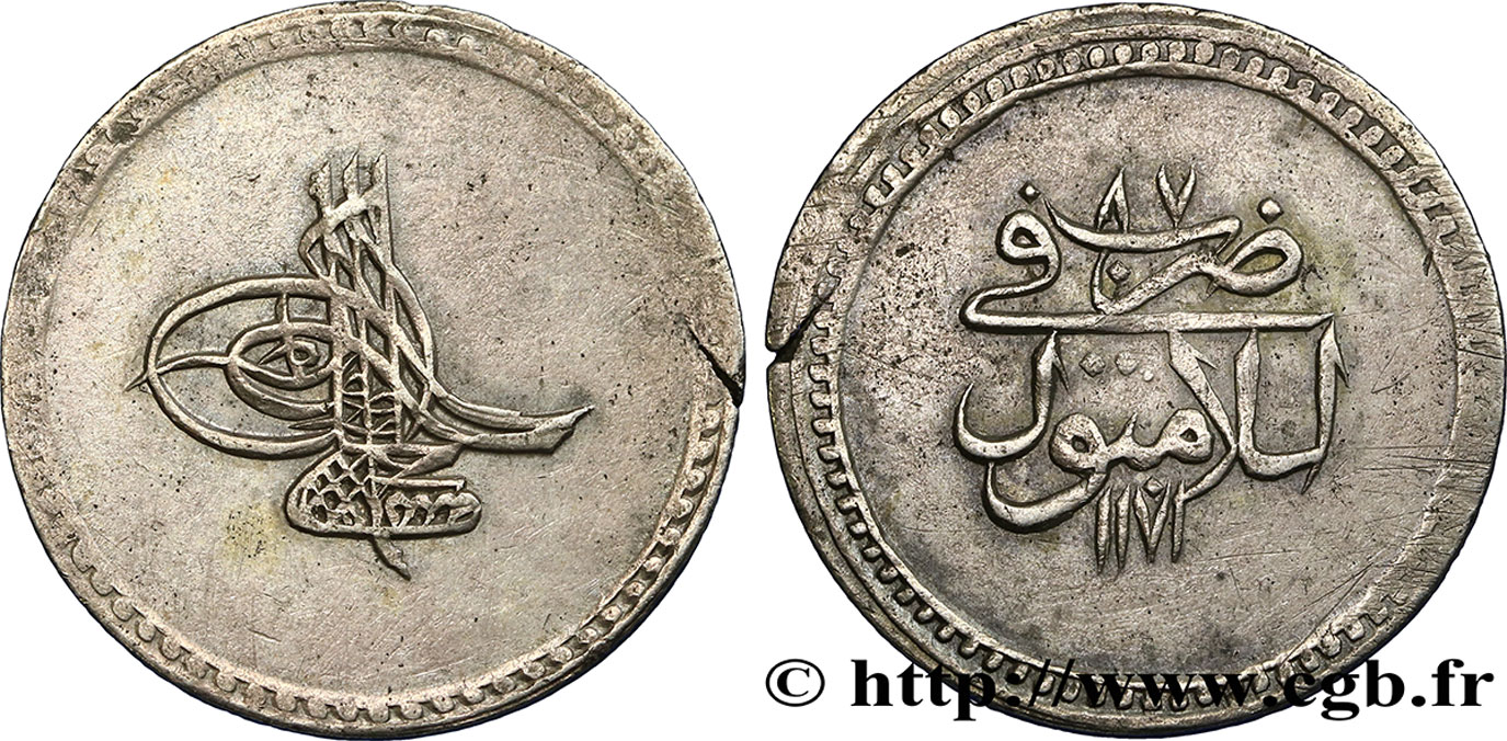 TURQUíA 1 Piastre pour Mustafa III AH 1171 an (11) 87 1767  MBC 