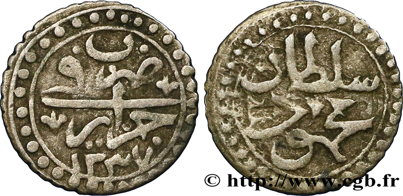 ALGERIA 1 Kharub au nom de Mahmud II an 1237 1828  XF 