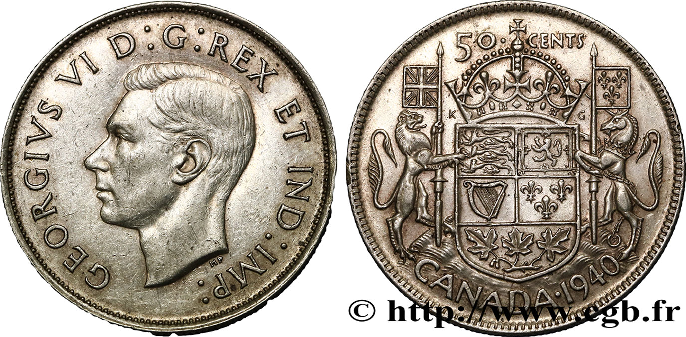 CANADA 50 Cents Georges VI 1940  TTB+ 