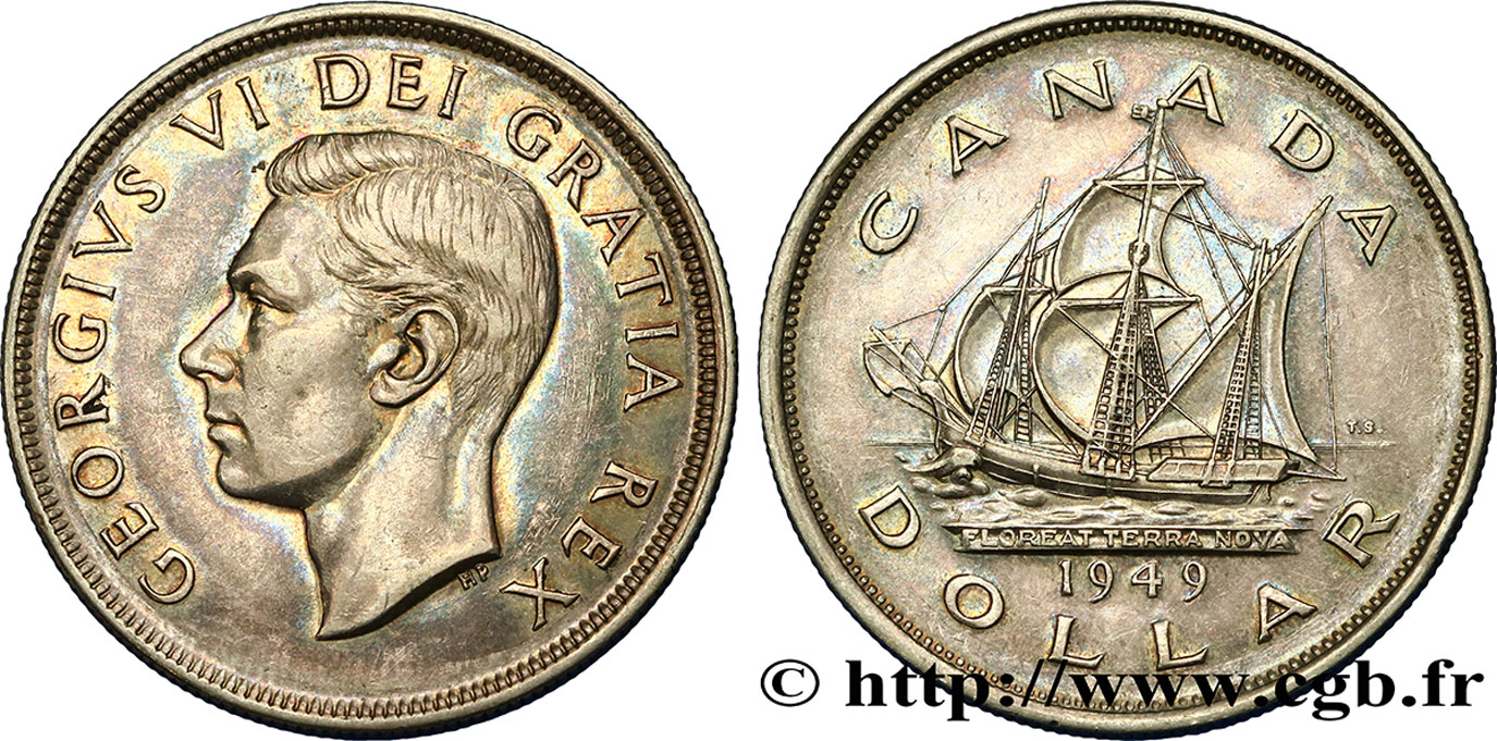 CANADá
 1 Dollar Georges VI / voilier “Matthew” 1949  MBC+ 