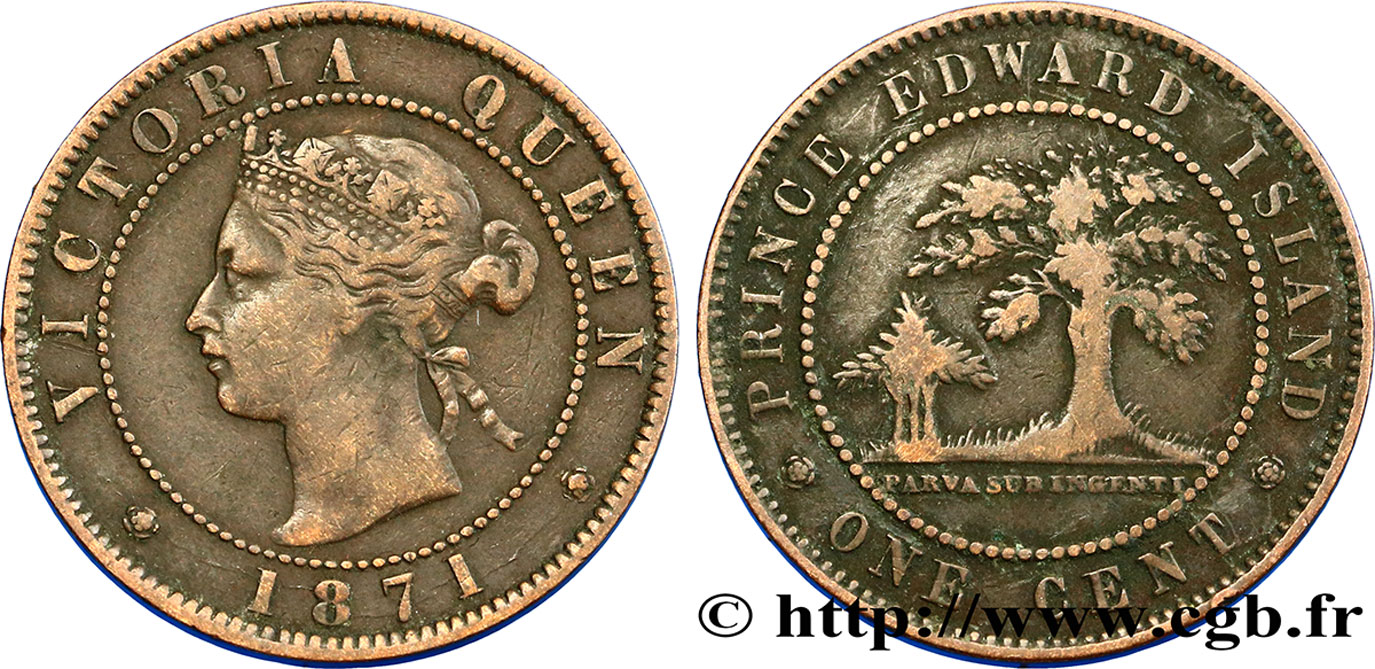 CANADA 1 Cent île du Prince Edouard Victoria 1871  TTB 