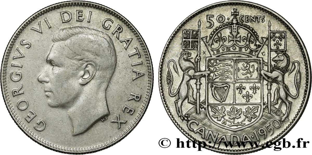 CANADA 50 Cents Georges VI 1950  TTB 