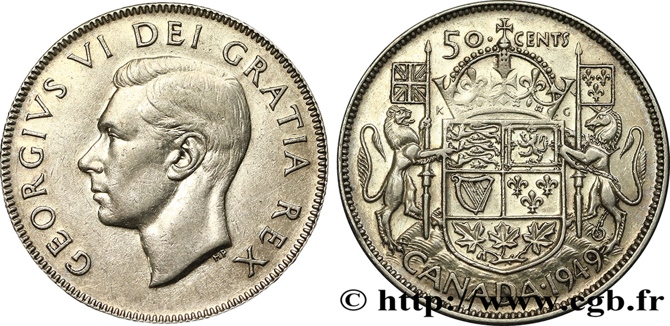 CANADA 50 Cents Georges VI 1949  AU 