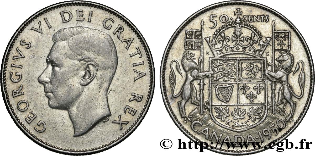 CANADA 50 Cents Georges VI 1950  XF 