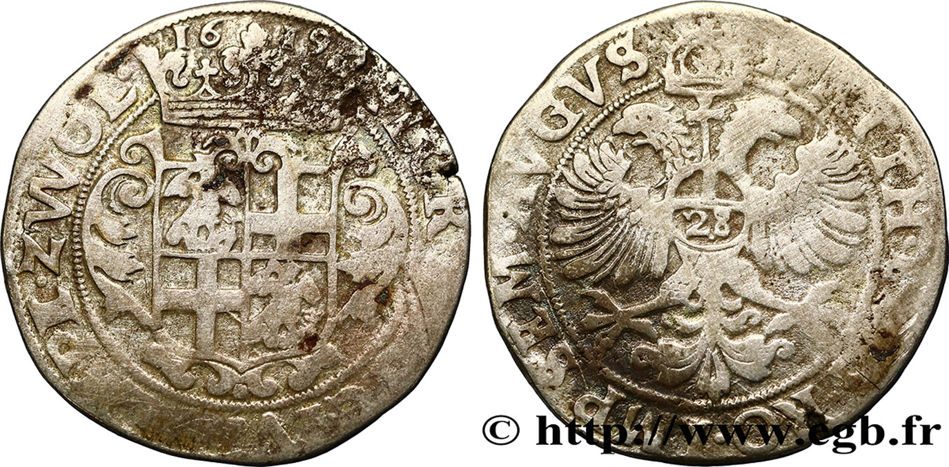 PROVINCES-UNIES - ZWOLLE Gulden 1619 Zwolle fS 