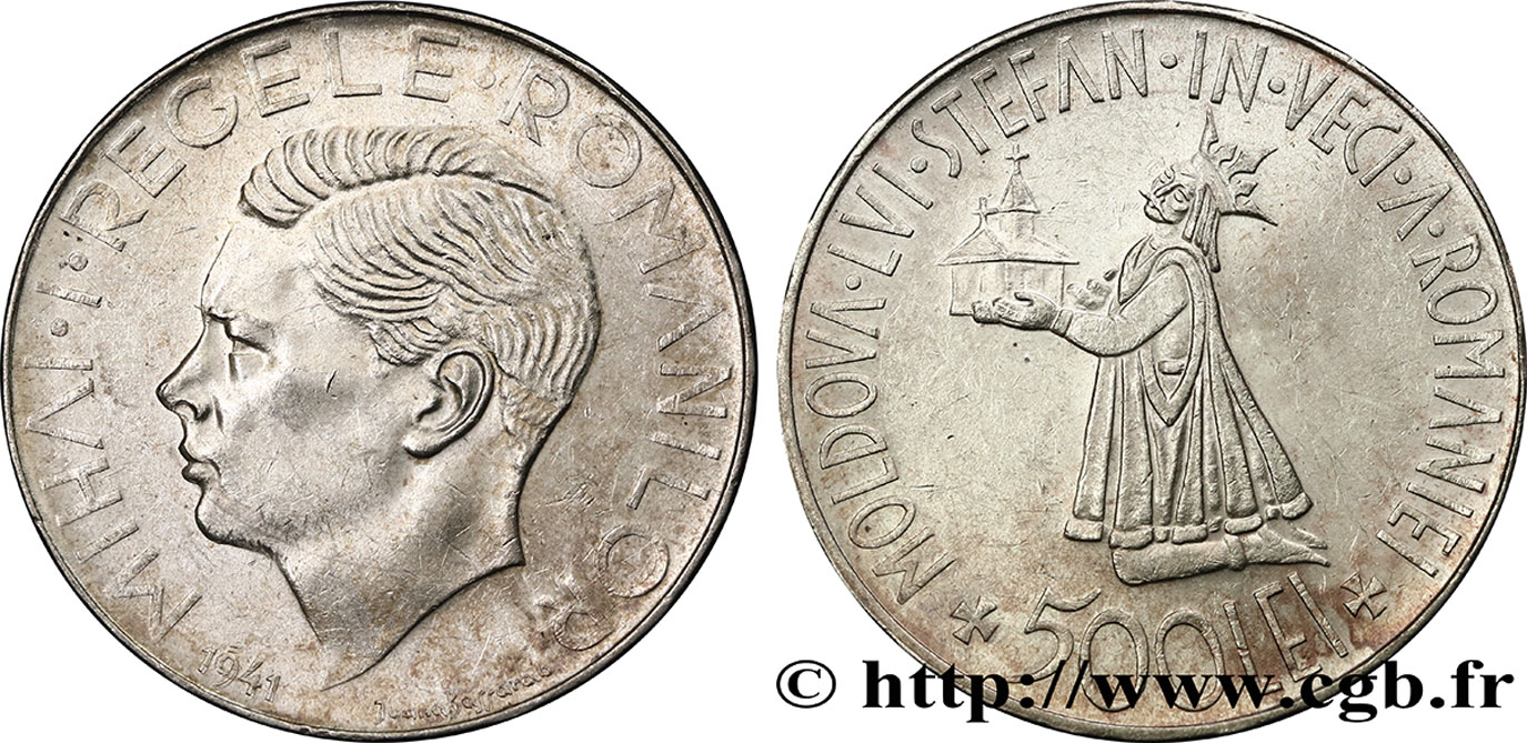 ROMANIA 500 Lei Michel Ier 1941  q.SPL 