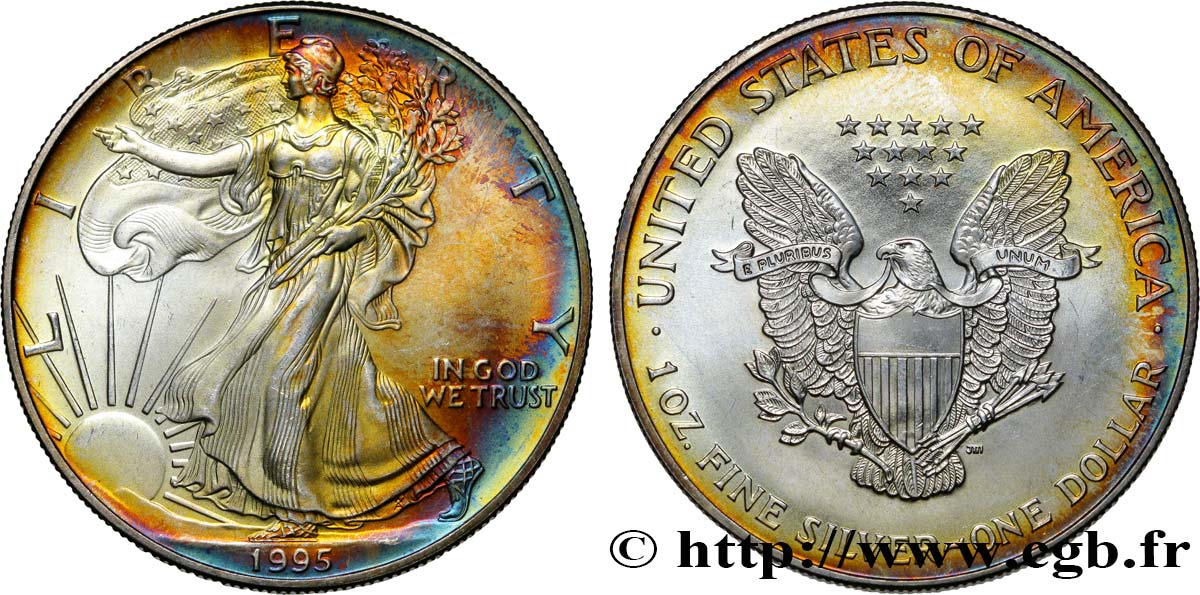 UNITED STATES OF AMERICA 1 Dollar type Silver Eagle 1995 Philadelphie MS 