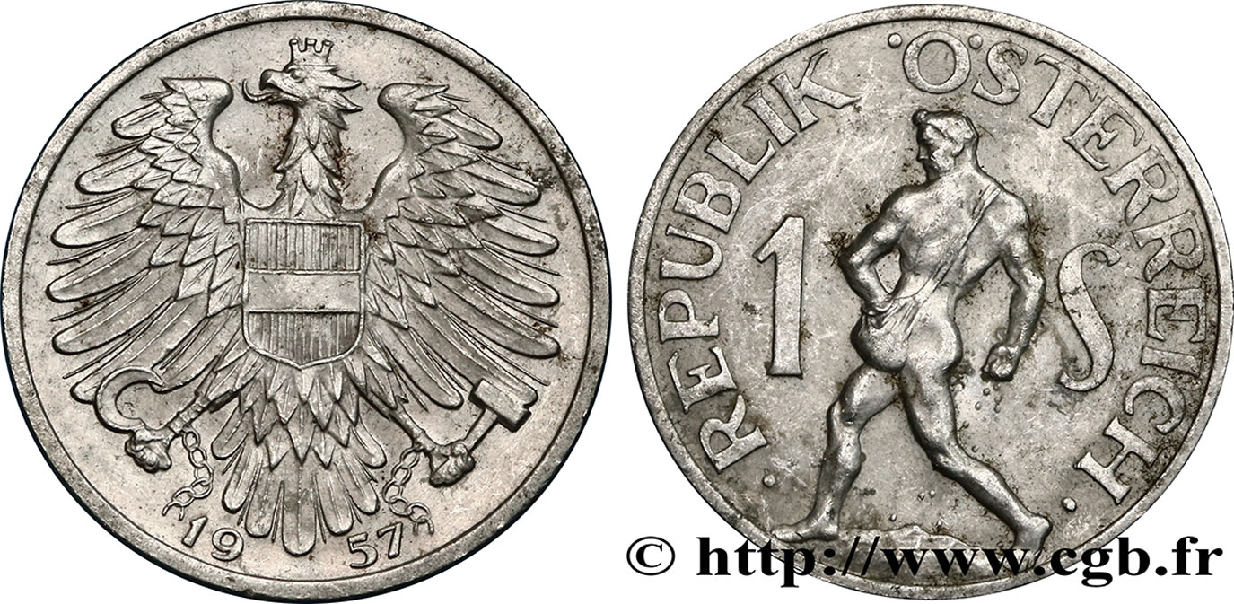 AUSTRIA 1 Schilling aigle / semeur 1947  AU 