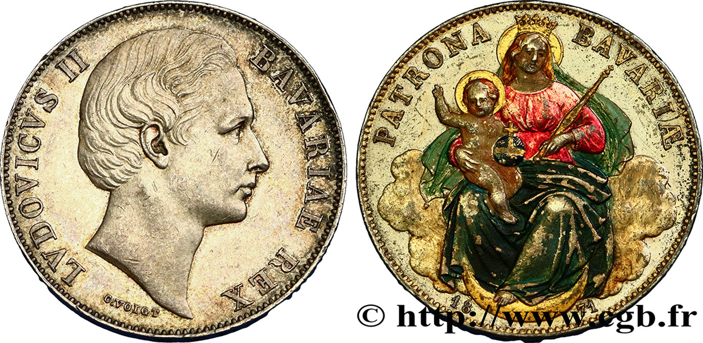 ALEMANIA - BAVIERA 1 Veirensthaler Louis II 1871  EBC 