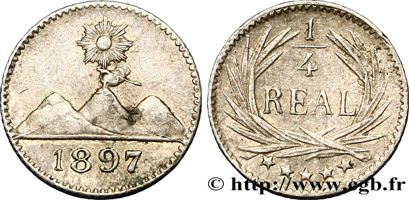 GUATEMALA 1/4 Real 1897  EBC 