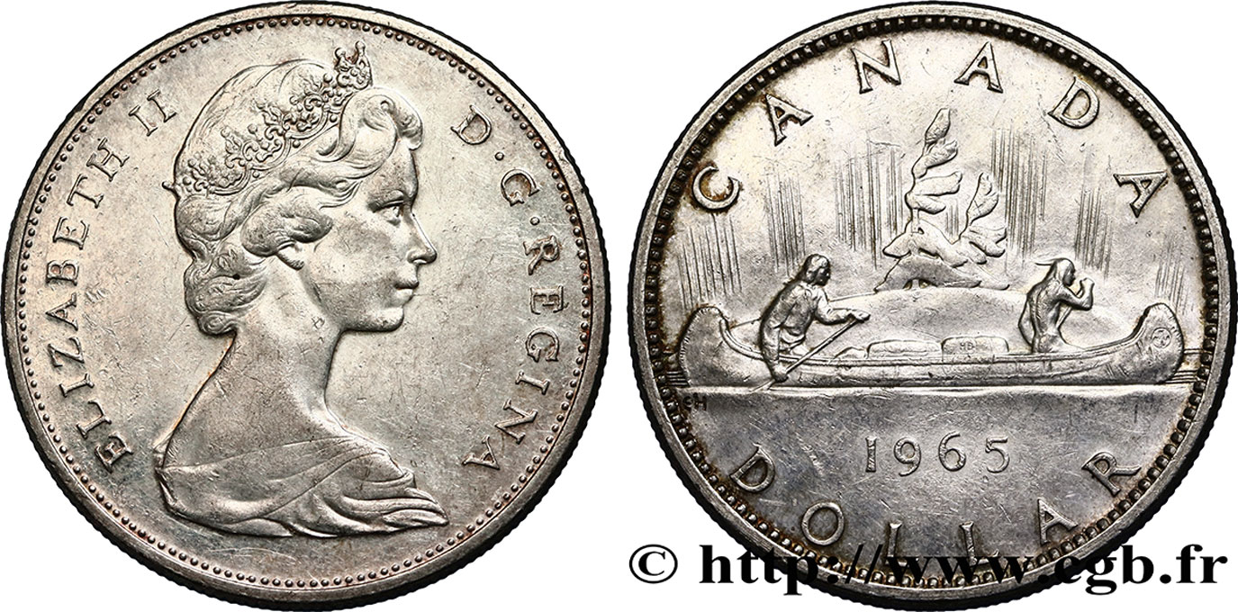 KANADA 1 Dollar Elisabeth II 1965  VZ 