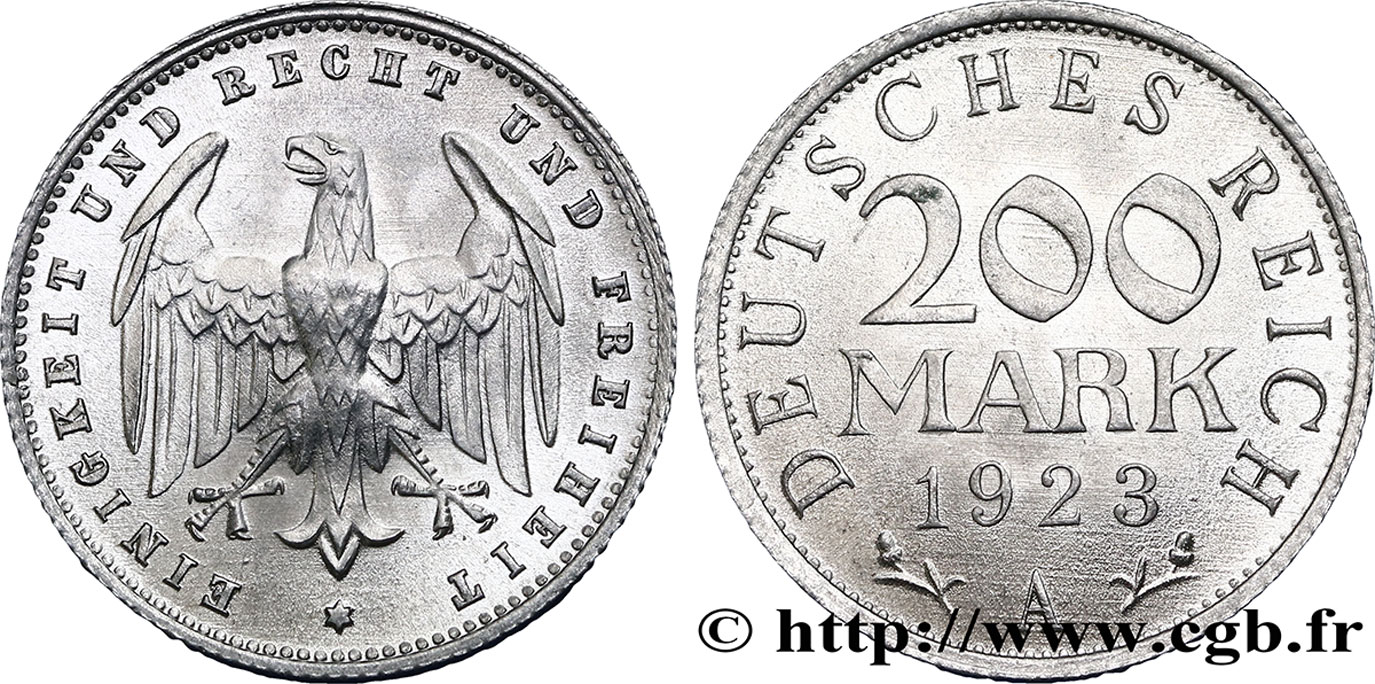 GERMANIA 200 Mark aigle 1923 Berlin MS 