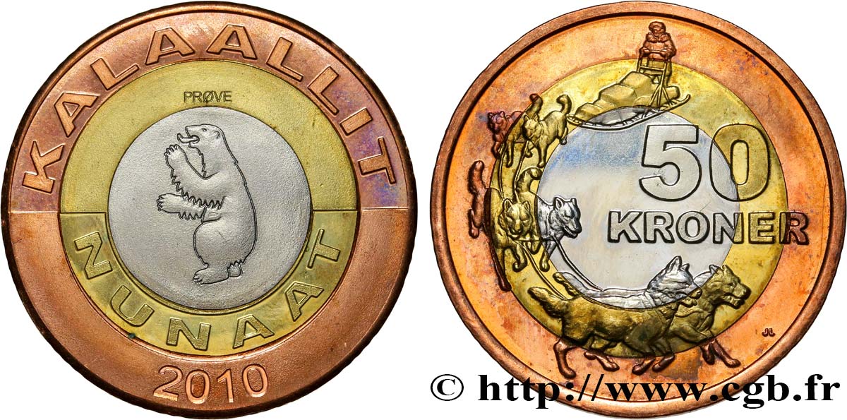 GROENLANDIA Epreuve 50 Kroner 2010  EBC 