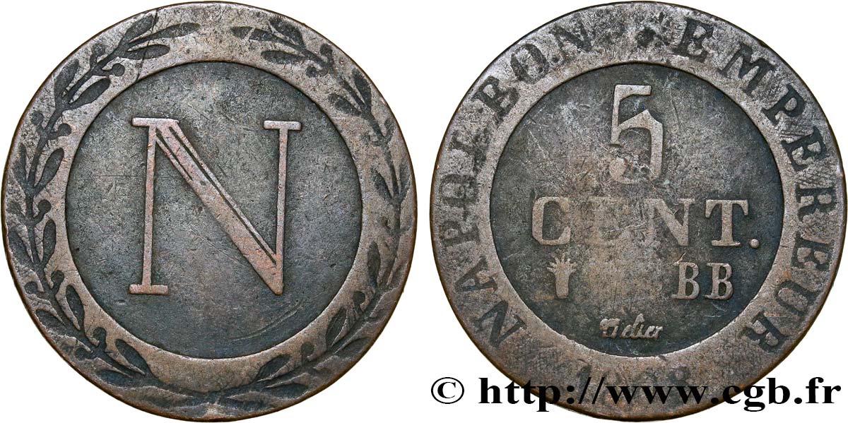 GERMANY - KINGDOM OF WESTPHALIA - JÉRÔME NAPOLÉON 5 Centimes 1808 Strasbourg MB 