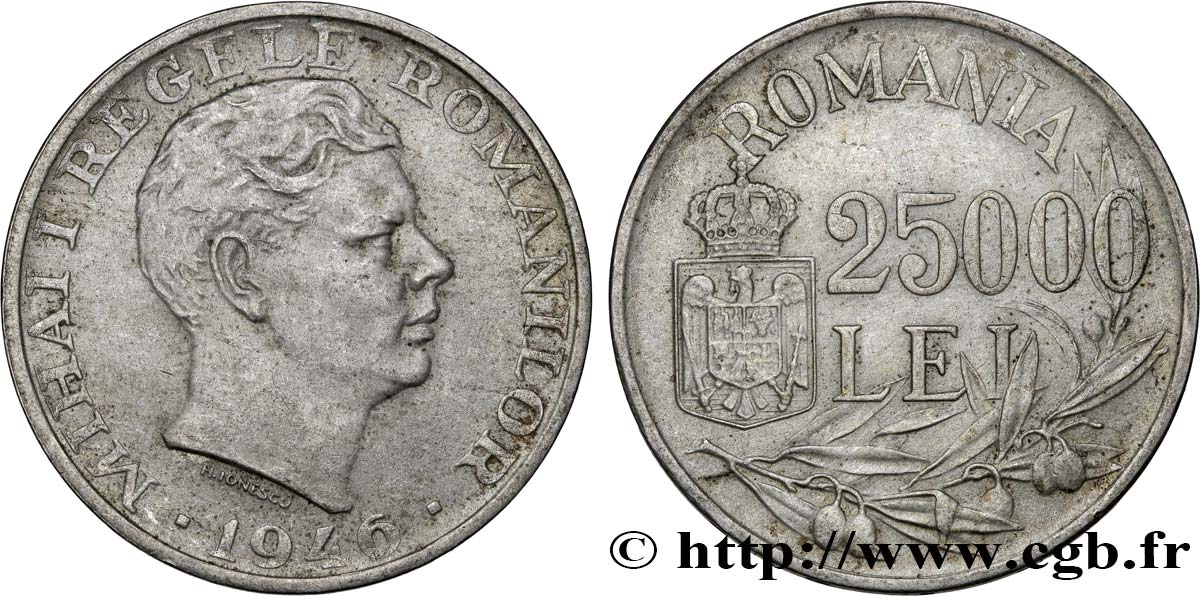 ROMANIA 25000 Lei Michel Ier 1946  AU 